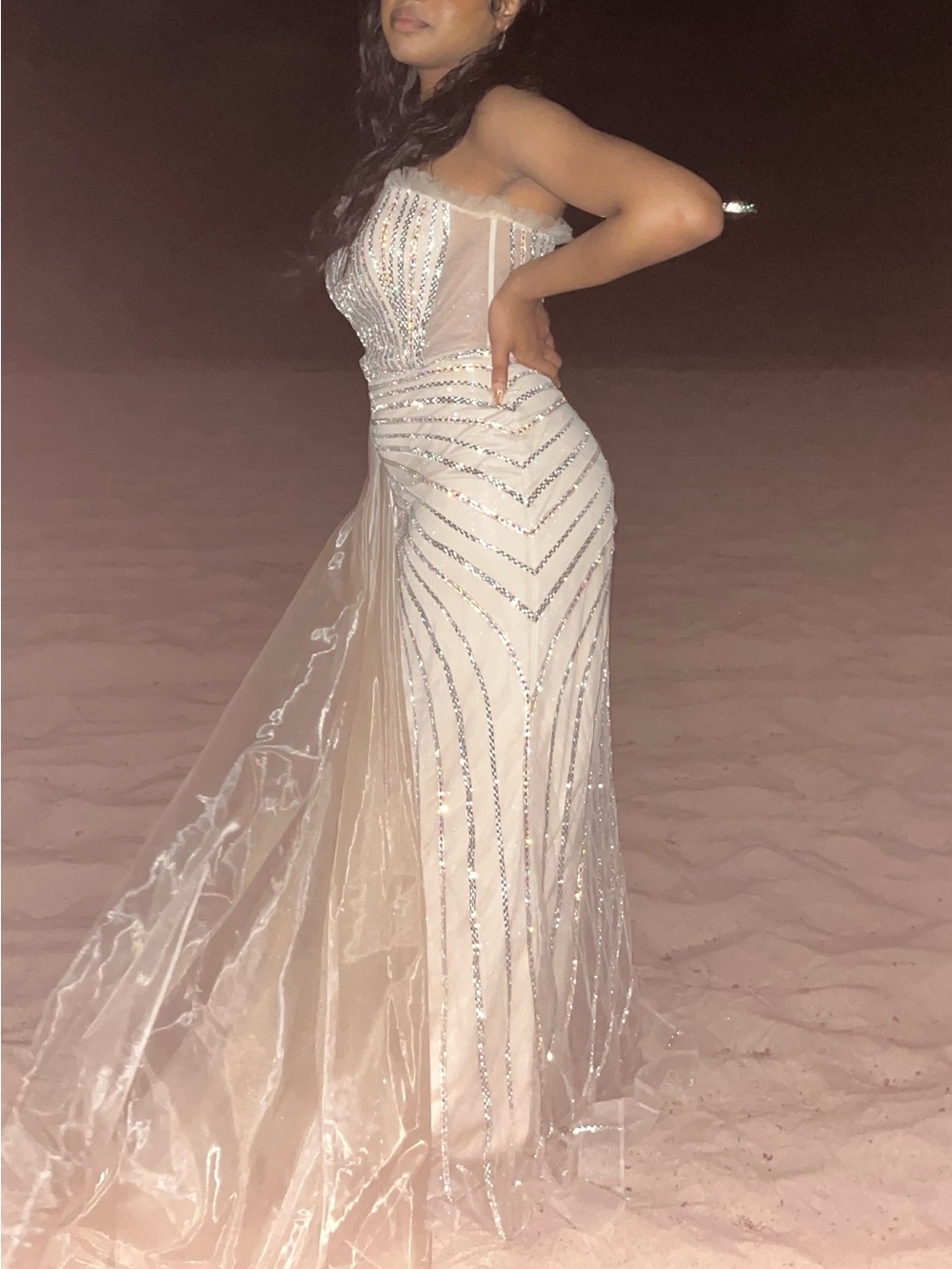 ✨ Champagne Sequin Prom Dress ✨